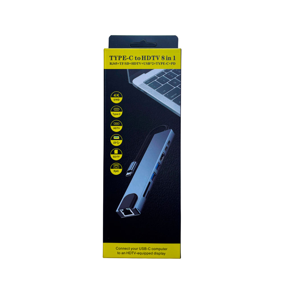 HUB Adaptador USB-C 8 en 1 para Mac MacBook Windows