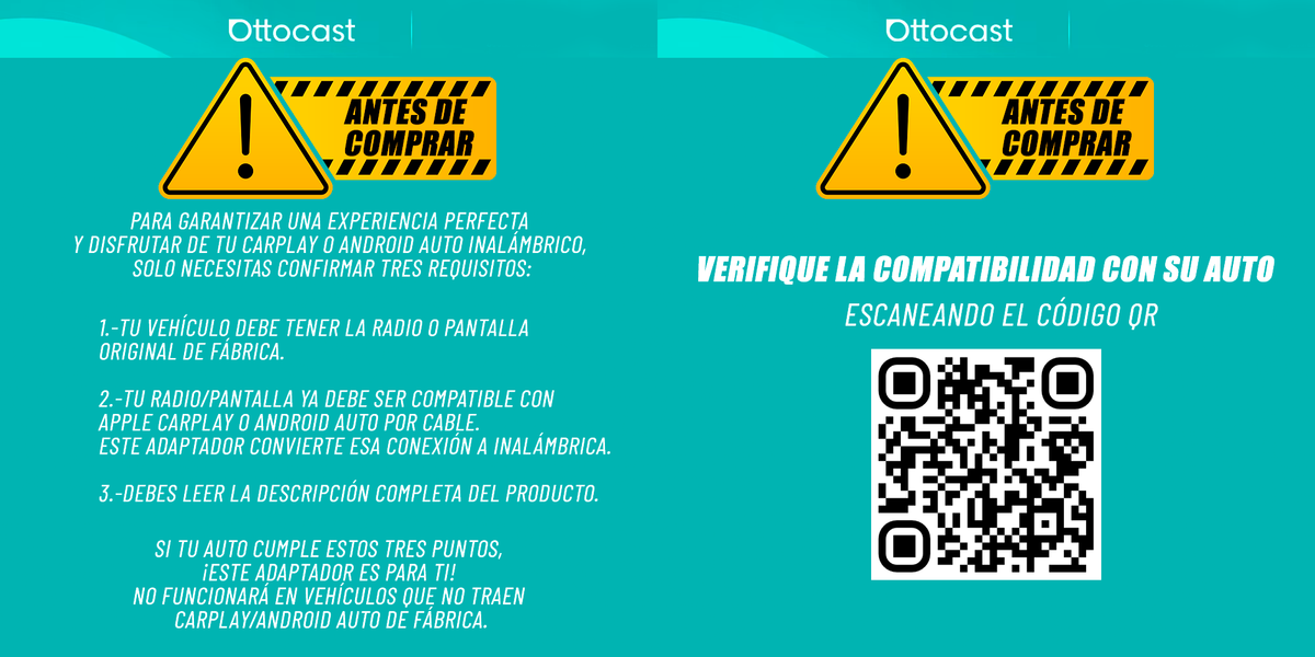 Adaptador Inalámbrico 2 en 1 USB Carplay Android Auto Wifi