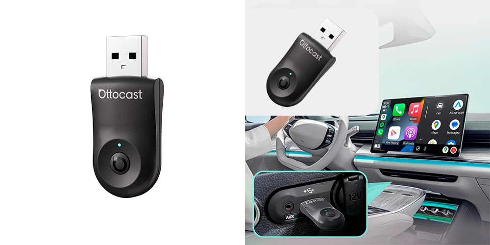Adaptador Inalámbrico 2 en 1 USB Carplay Android Auto Wifi