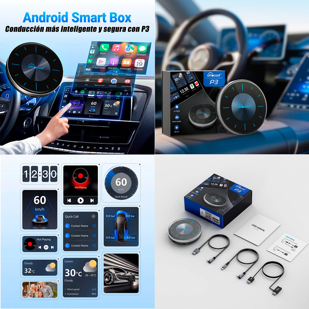 Dispositivo Carplay Android Auto Inalámbrico y Streaming