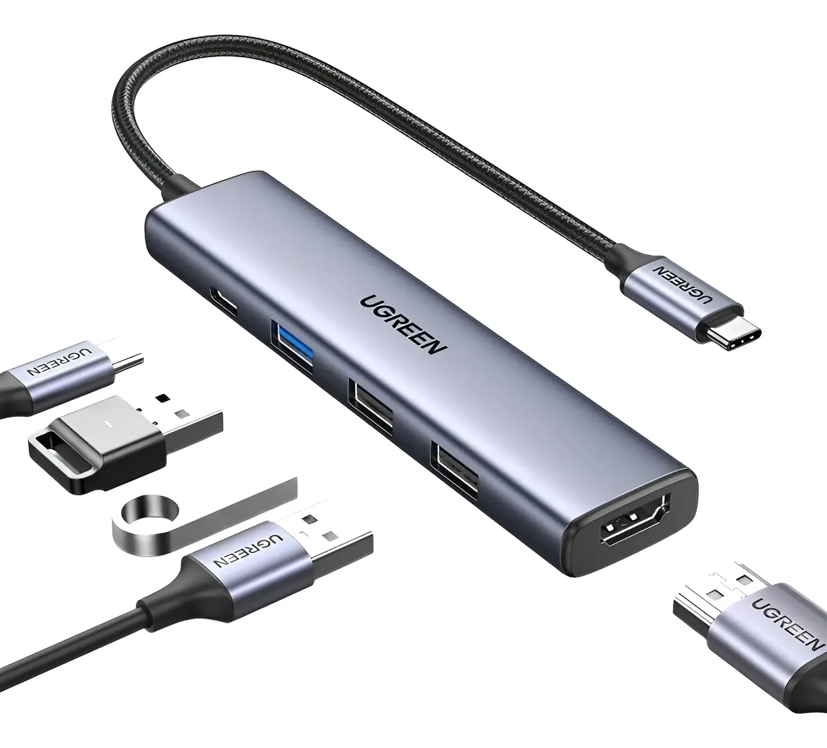 HUB Adaptador 5 en 1 Tipo C Windows Macos Linux 100W Ugreen