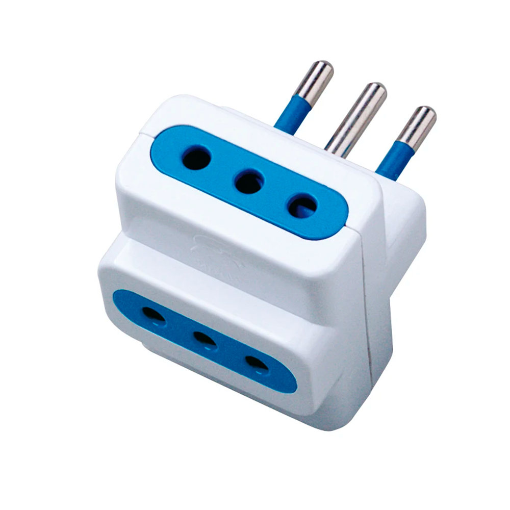 Adaptador Enchufe 1500W 10A de 1 a 3 entradas C/tierra