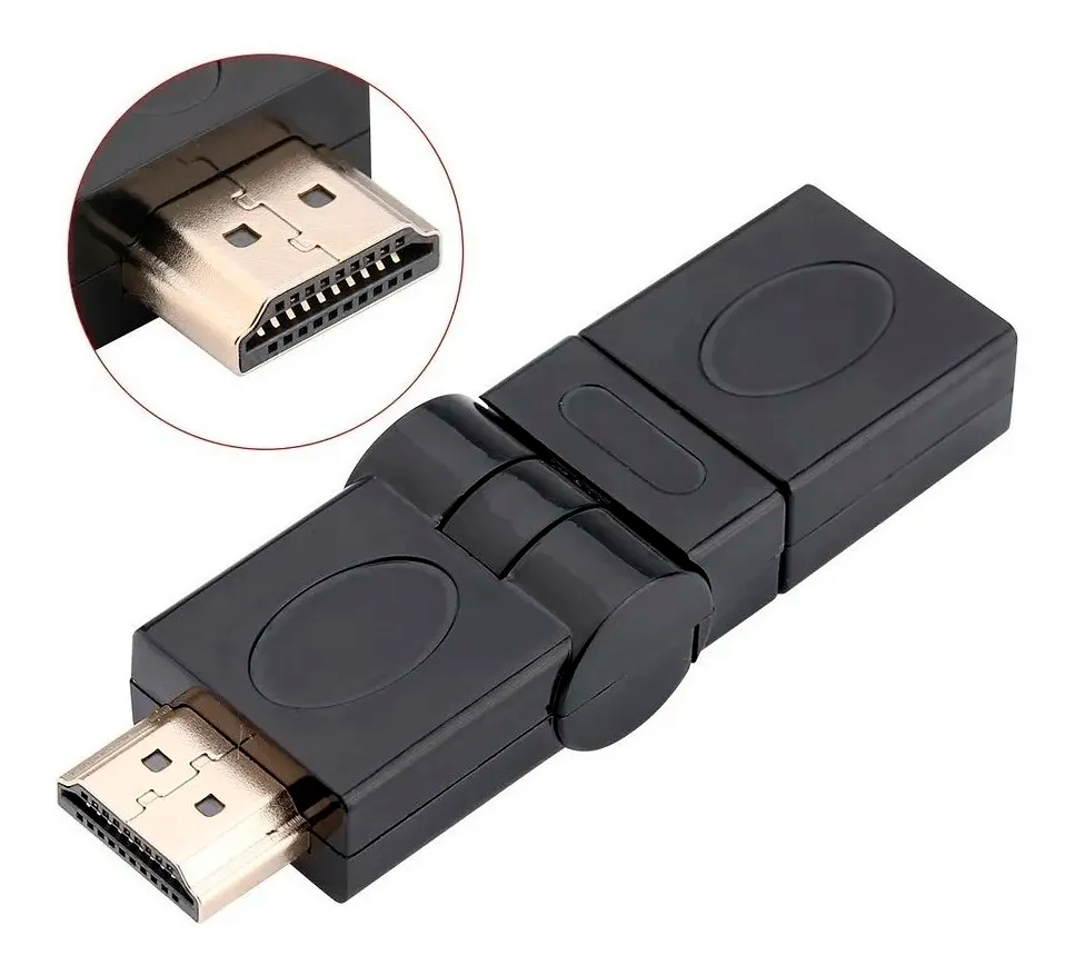 Adaptador HDMI Macho a Hembra 180 Grados de Rotación Giratoria
