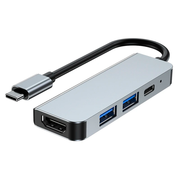 HUB Adaptador USB-C Multipuerto 4 en 1 (HDMI, USB-C, 2x USB)