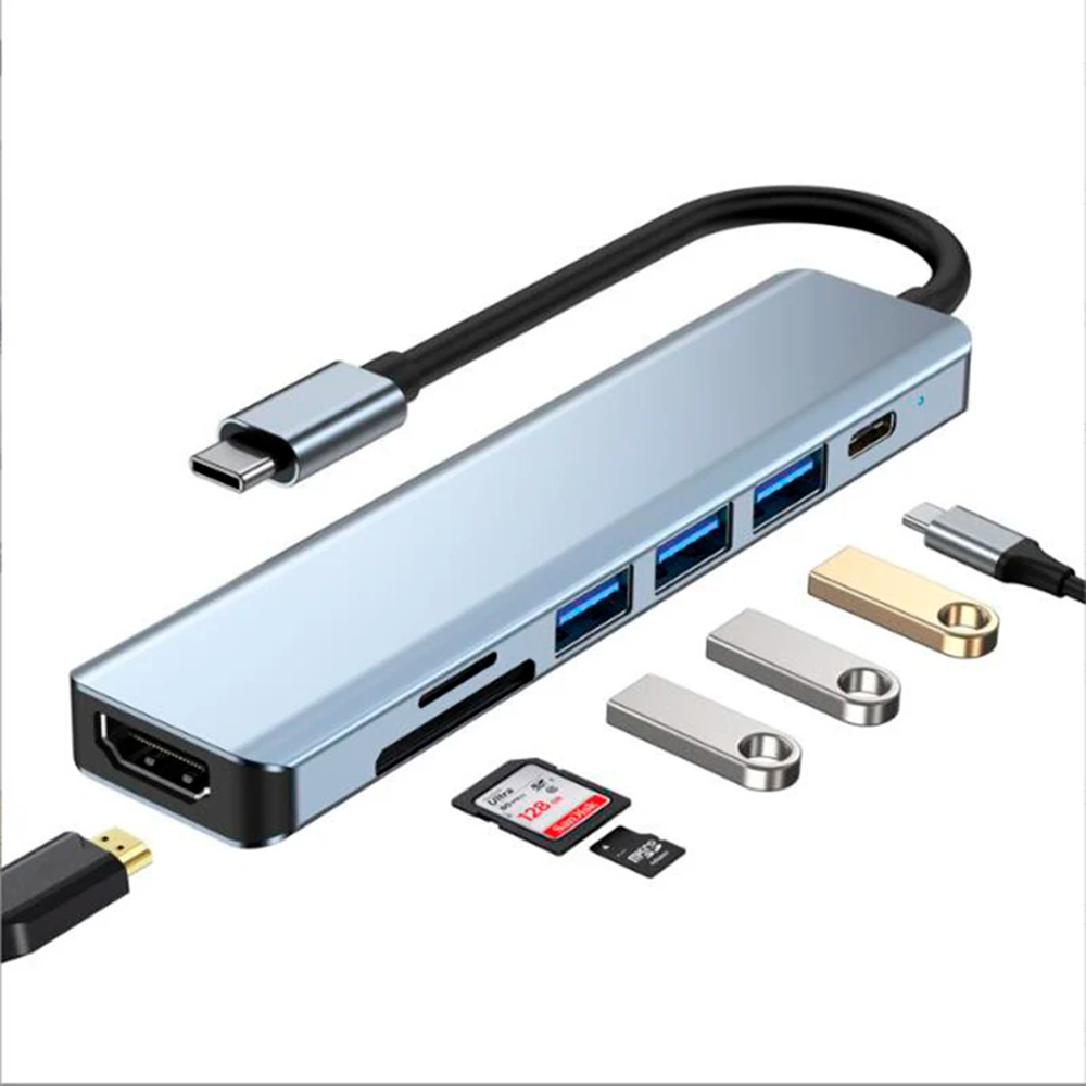 HUB Adaptador USB-C 7 en 1 para Mac MacBook Notebook