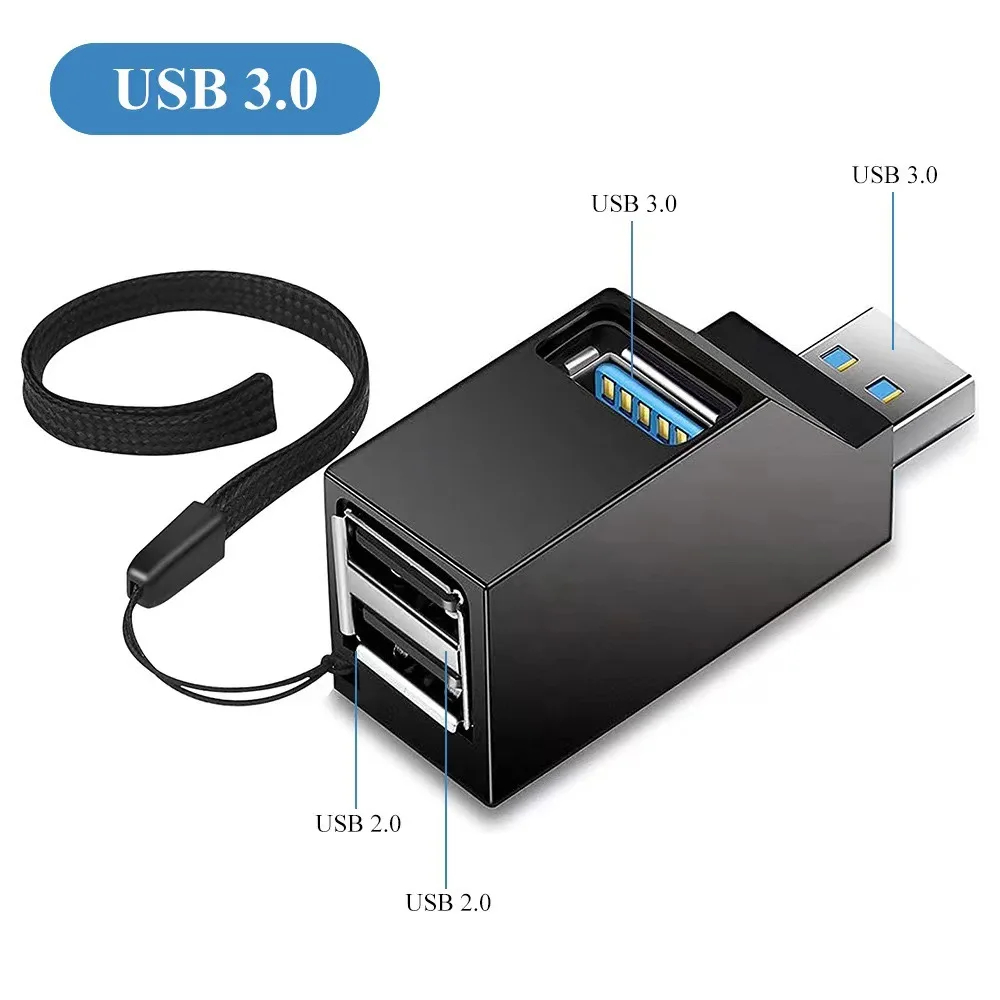 Hub Adaptador Extensor USB 3.0 a 03 Puertos USB 3.0 y 2.0