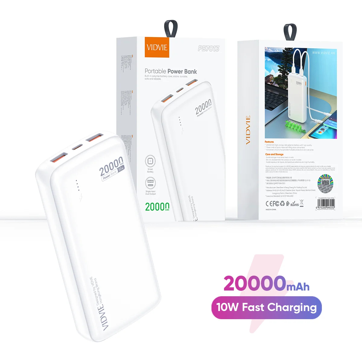 Batería Externa 20000 mAh 10W Cargador Portátil