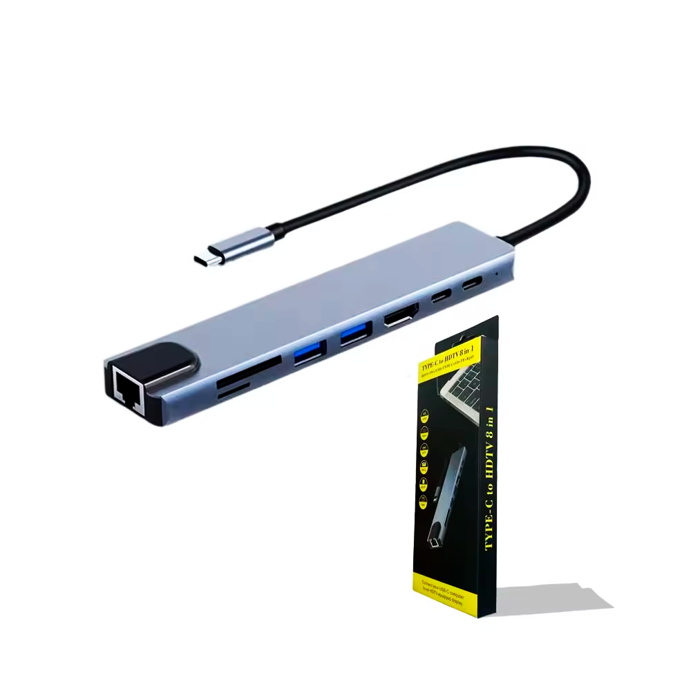 HUB Adaptador USB-C 8 en 1 para Mac MacBook Windows