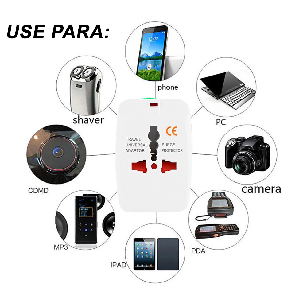 Adaptador Enchufe Universal Viajero Europeo Americano