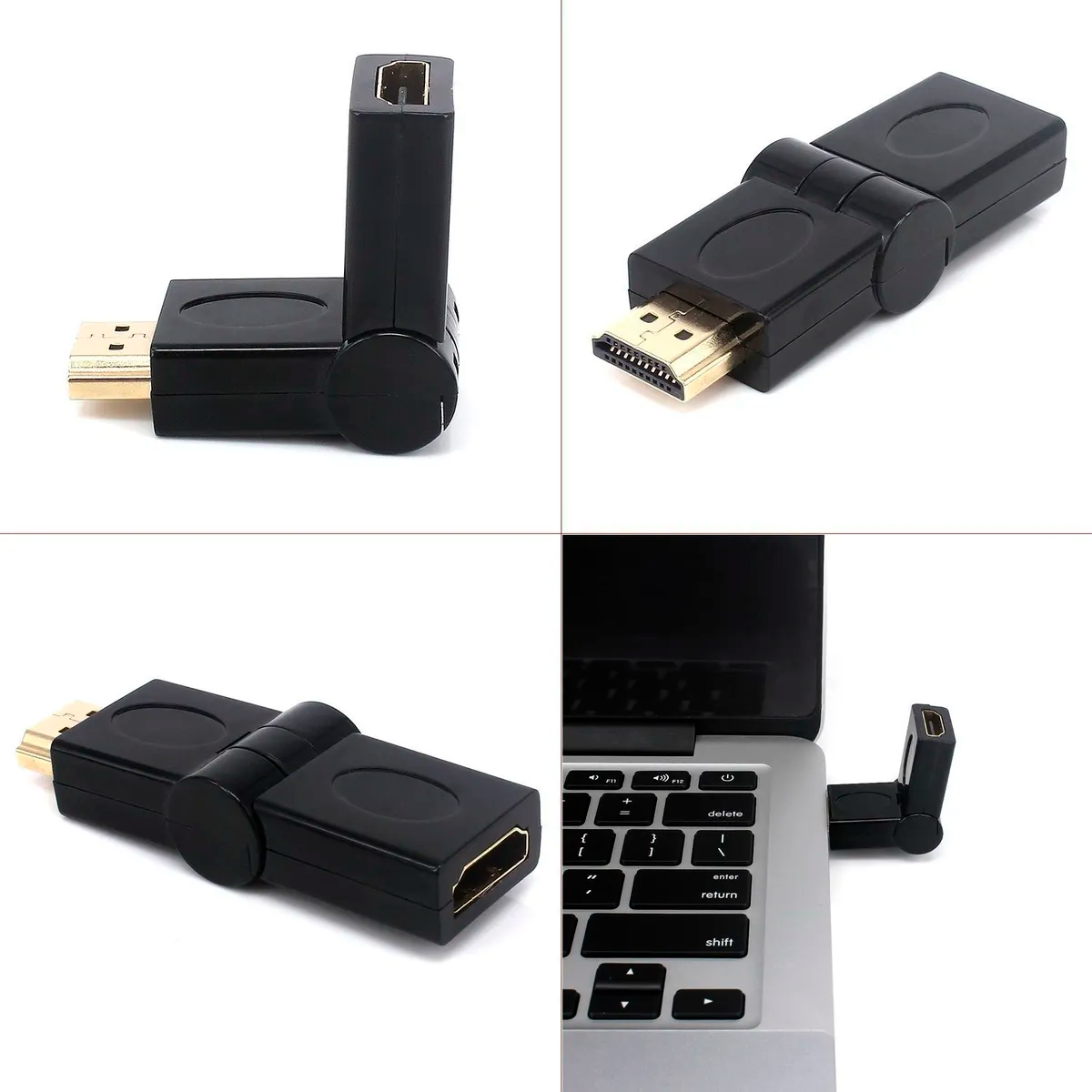 Adaptador HDMI Macho a Hembra 180 Grados de Rotación Giratoria