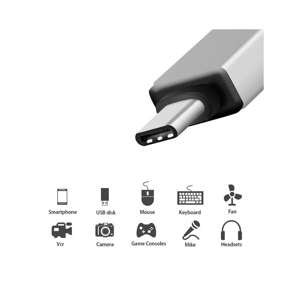 Adaptador USB-C Macho a USB 3.0 Hembra OTG Certificado