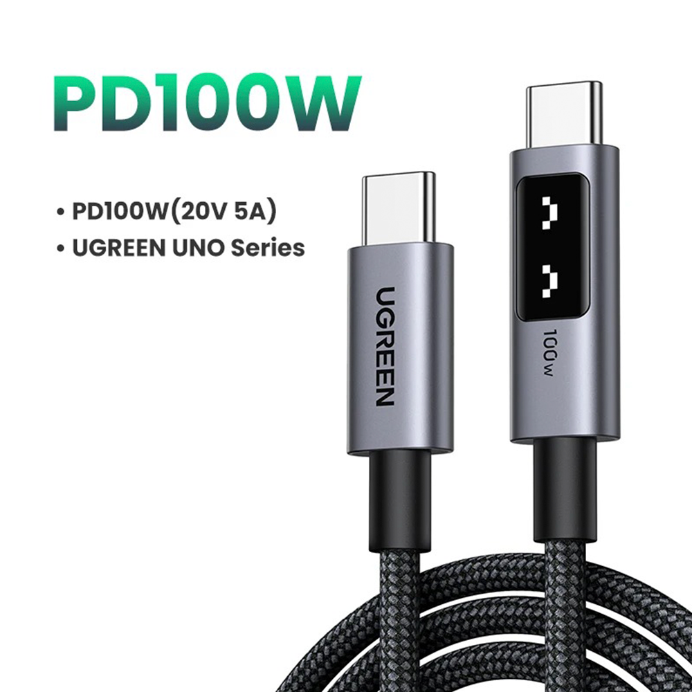 Cable Ugreen USB-C 100W Carga Rápida iPhone 17 16 15 MacBook de 1m
