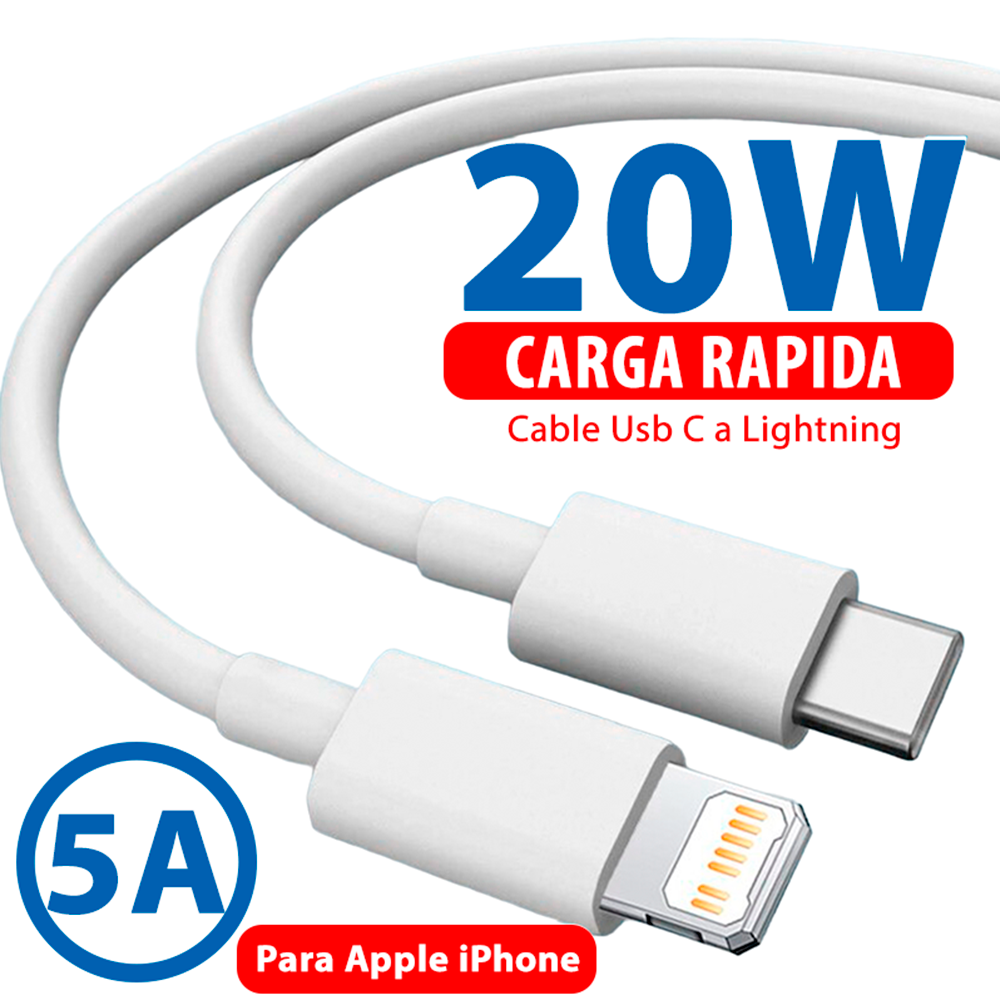 Cable de Carga USB-C a Lightning para iPhone