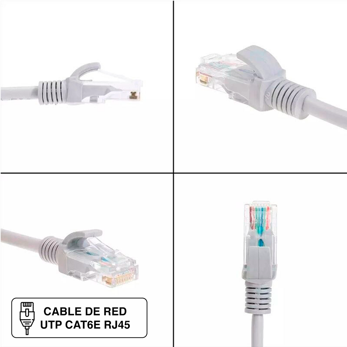 Cable de Red RJ45 Cat6 5 Metros 4par 23awg Interior Armado