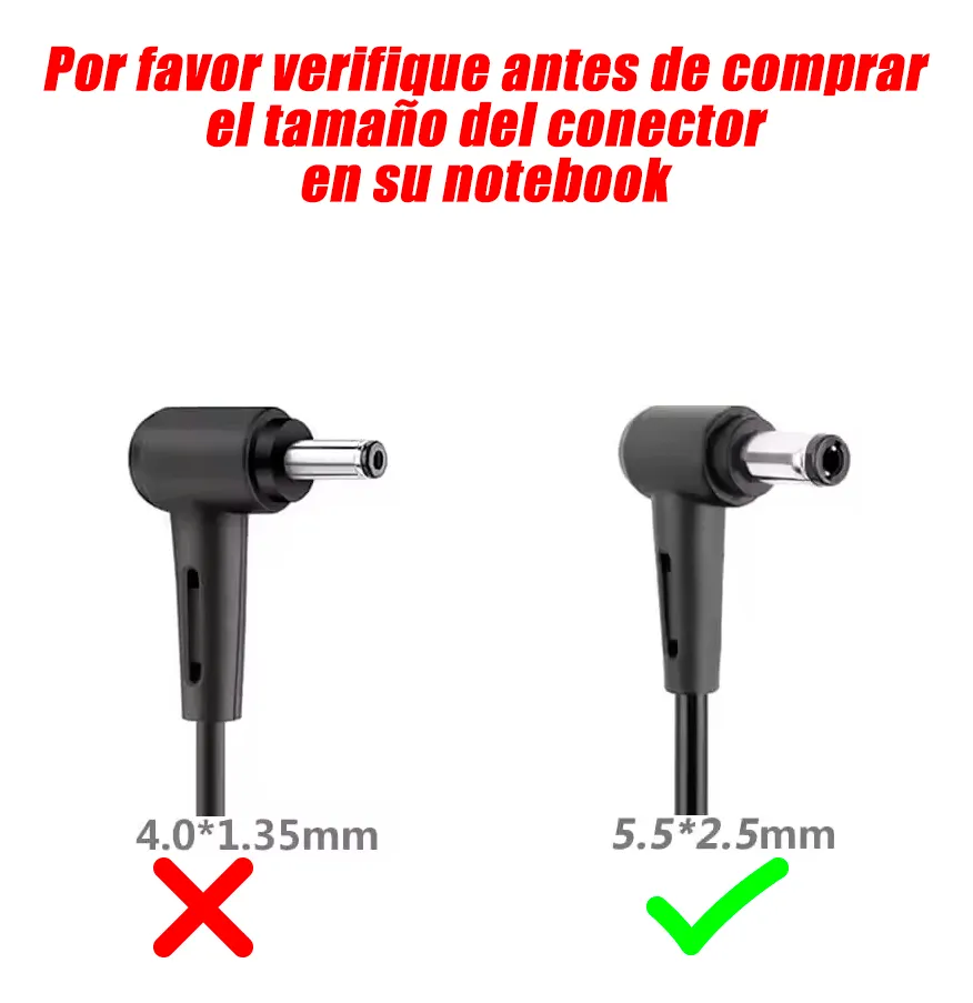 Cargador Notebook para Asus 19V 4.74A 90W Plug 5.5x2.5mm