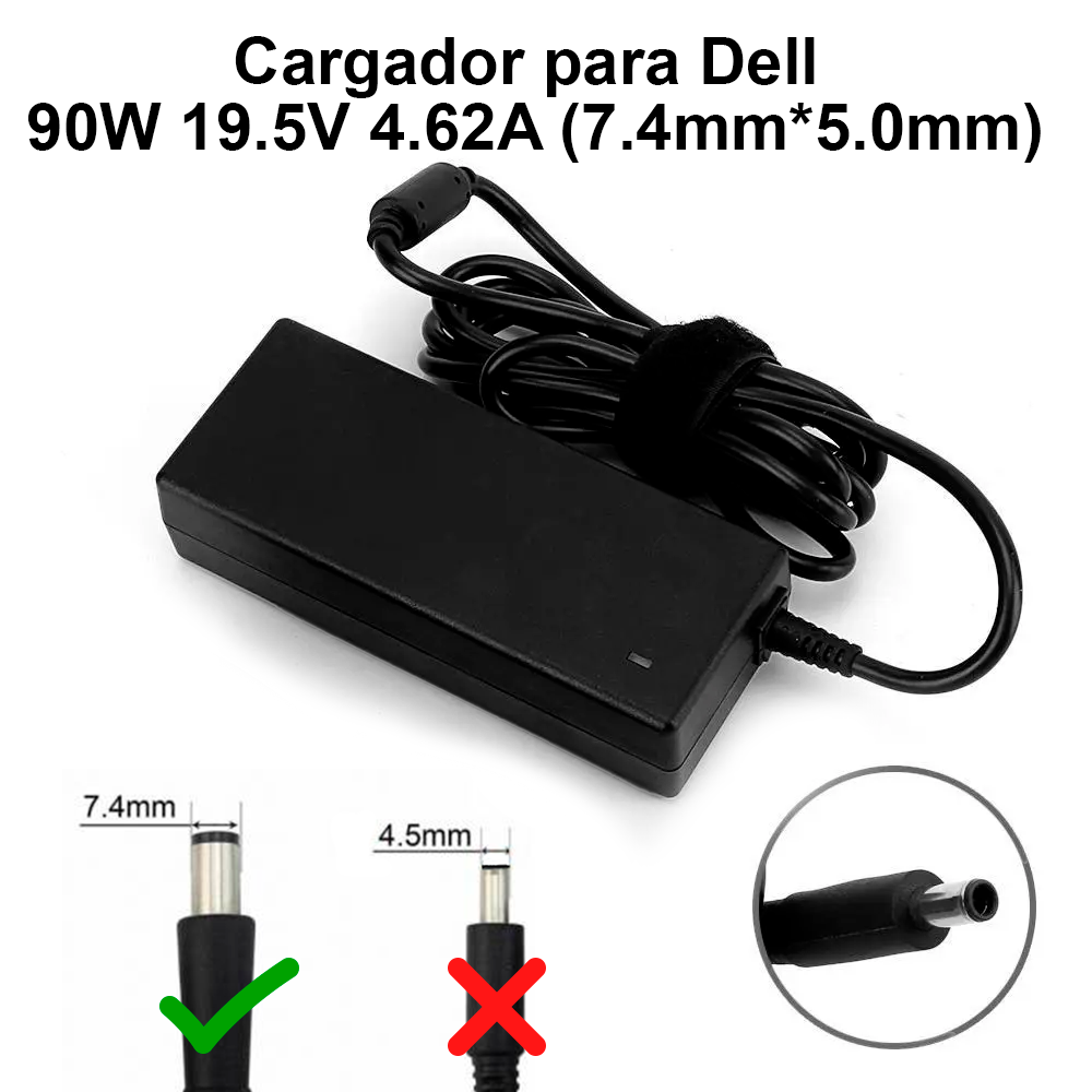Cargador Notebook para Dell 19.5V 9.23A 180W Plug Grueso 7.4x5.0mm