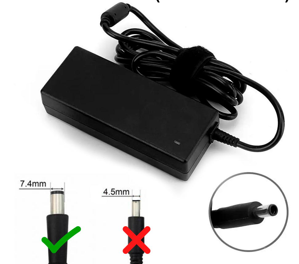 Cargador Notebook para Dell 19.5V 3.34A 65W Plug Grueso 7.4x5.0mm