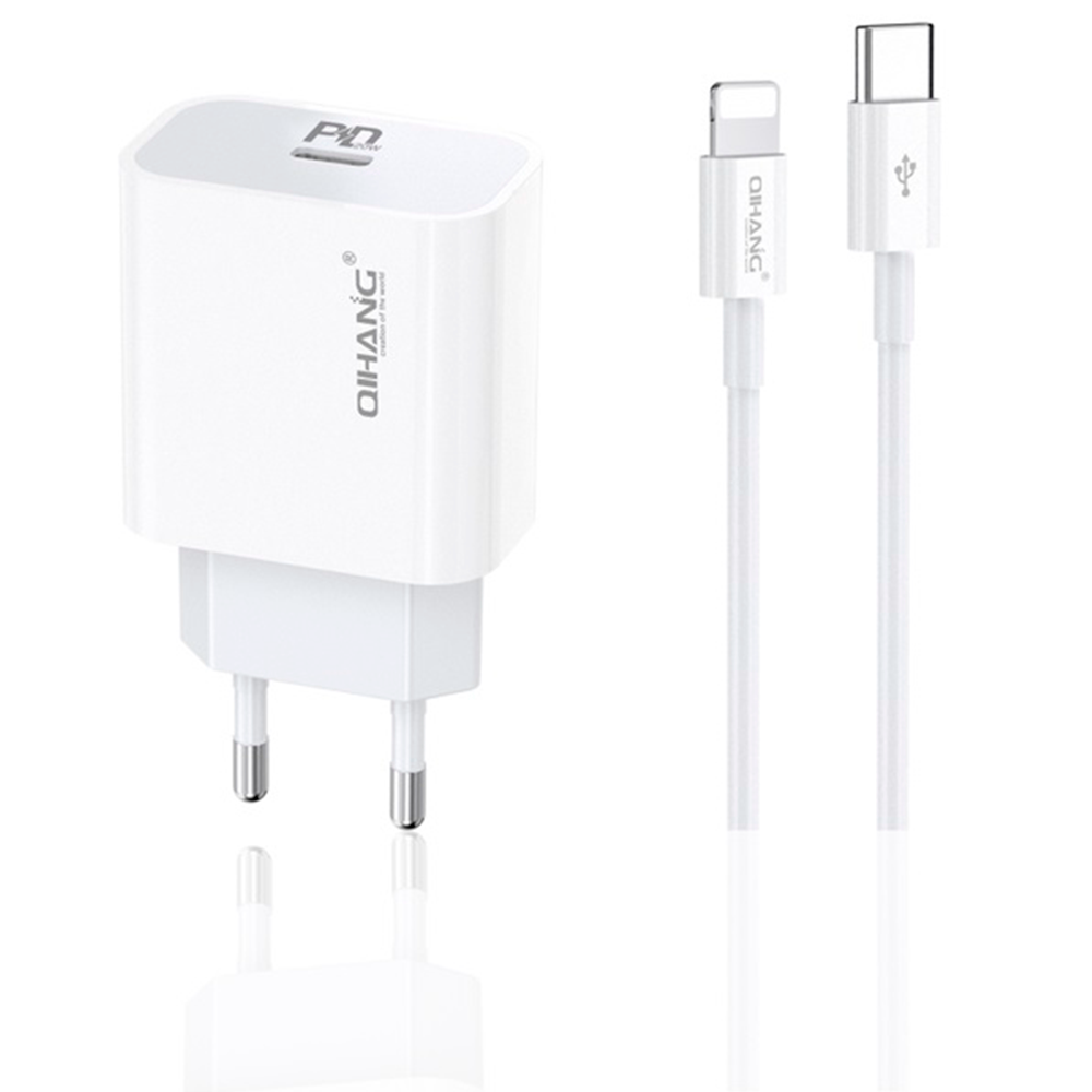 Cargador para iPhone 20W Qihang Z61 Cable USB-C a Lightning