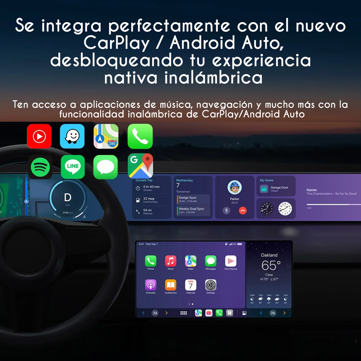 Adaptador Inalámbrico 2 en 1 USB Carplay Android Auto Wifi