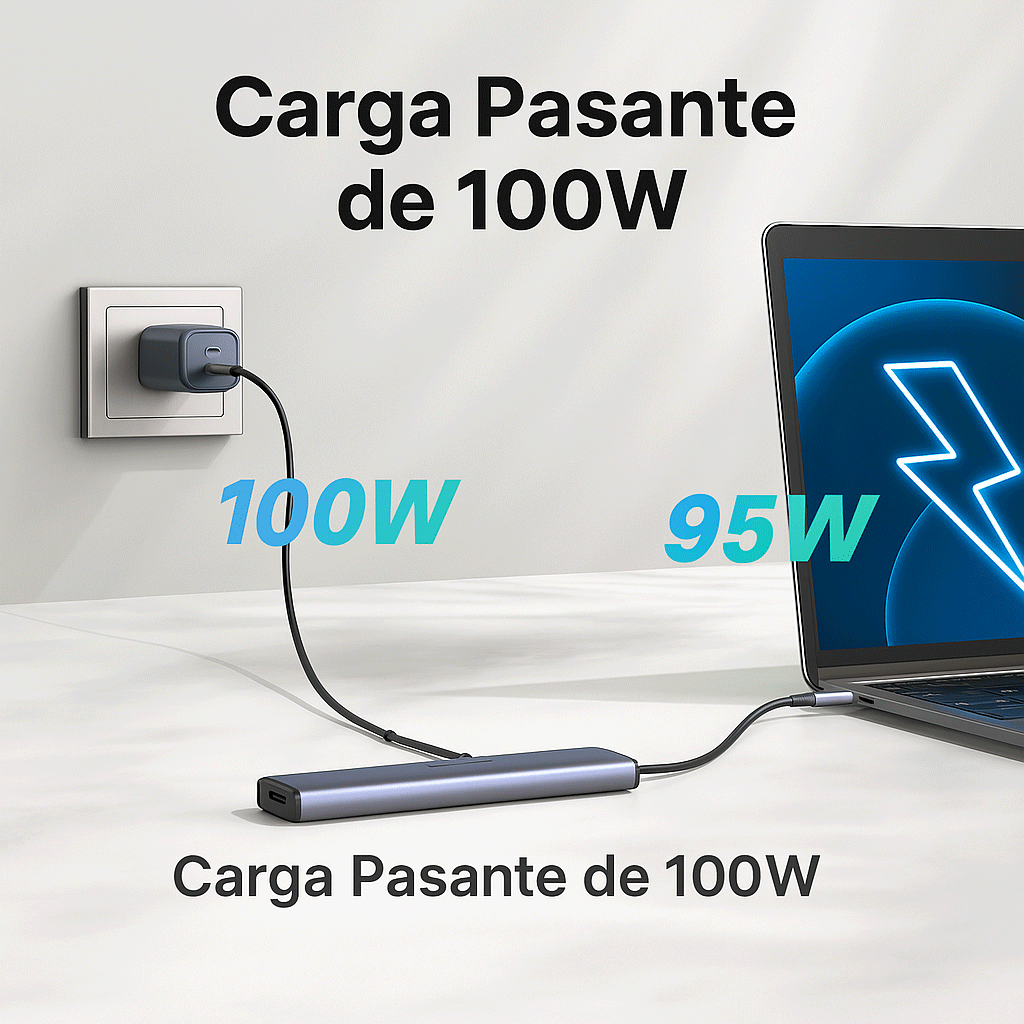 HUB Adaptador 5 en 1 Tipo C Windows Macos Linux 100W Ugreen