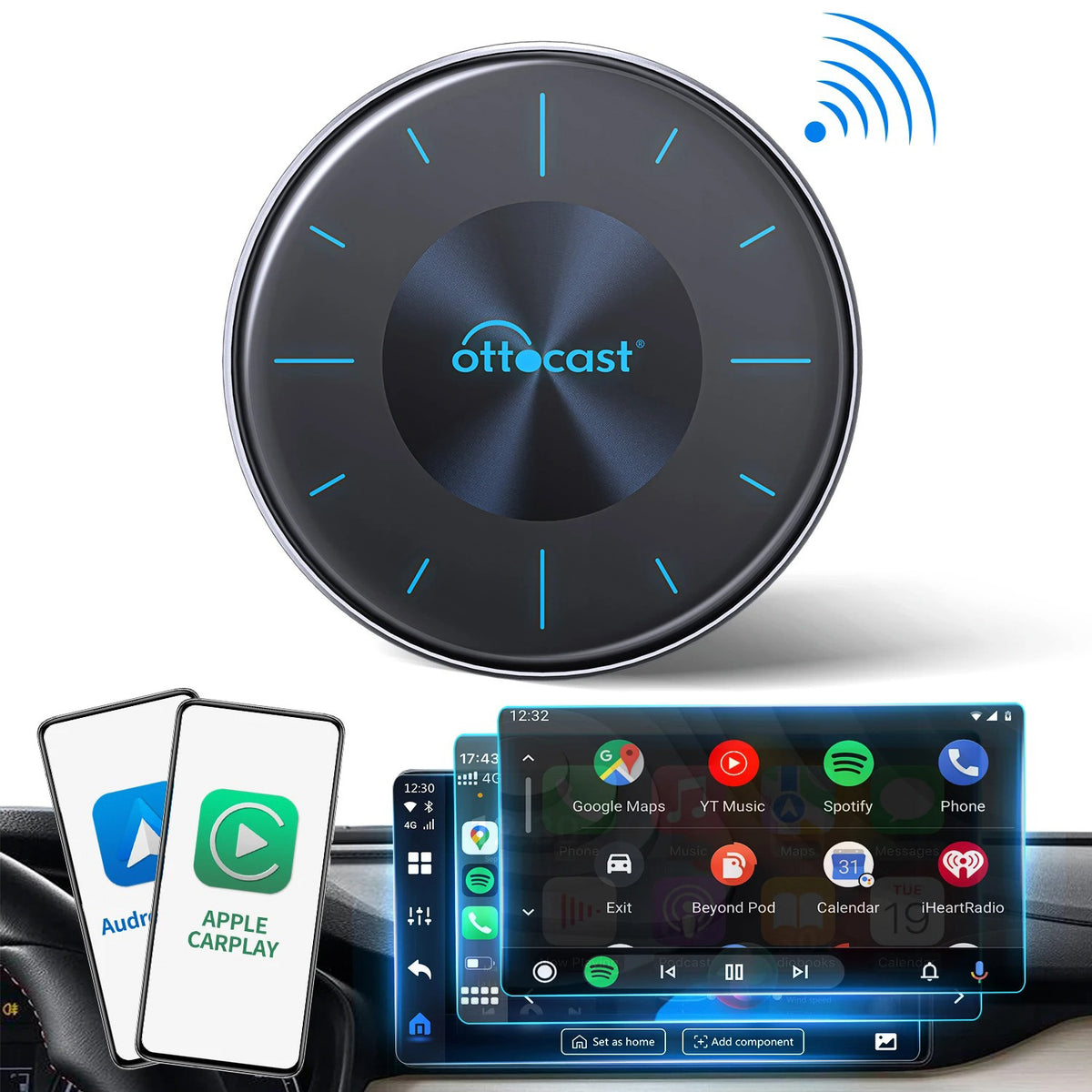 Dispositivo Carplay Android Auto Inalámbrico y Streaming