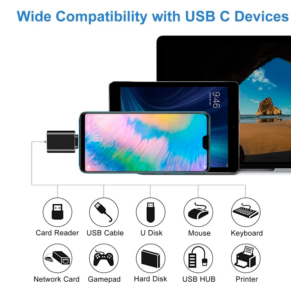 Adaptador USB-C Macho a USB 3.0 Hembra OTG Certificado