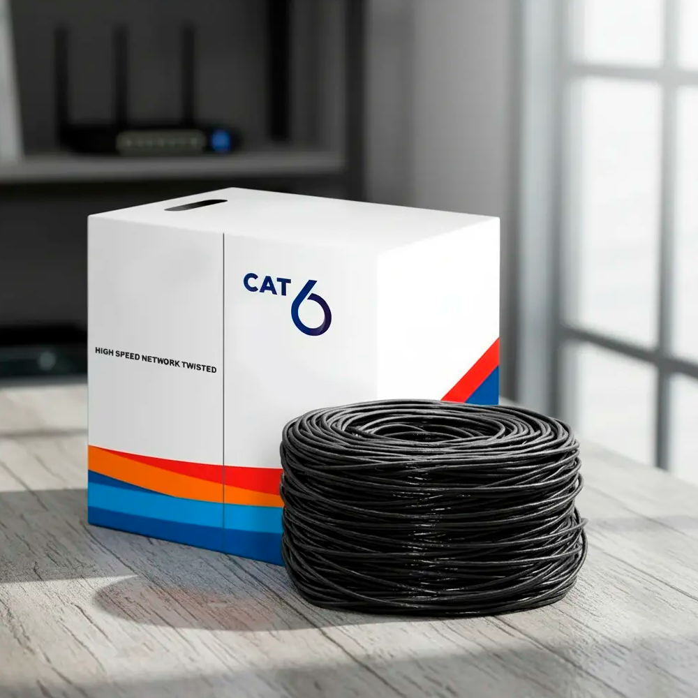Bobina Cable Red RJ45 Cat6e 100 Metros Exterior 100% Cobre