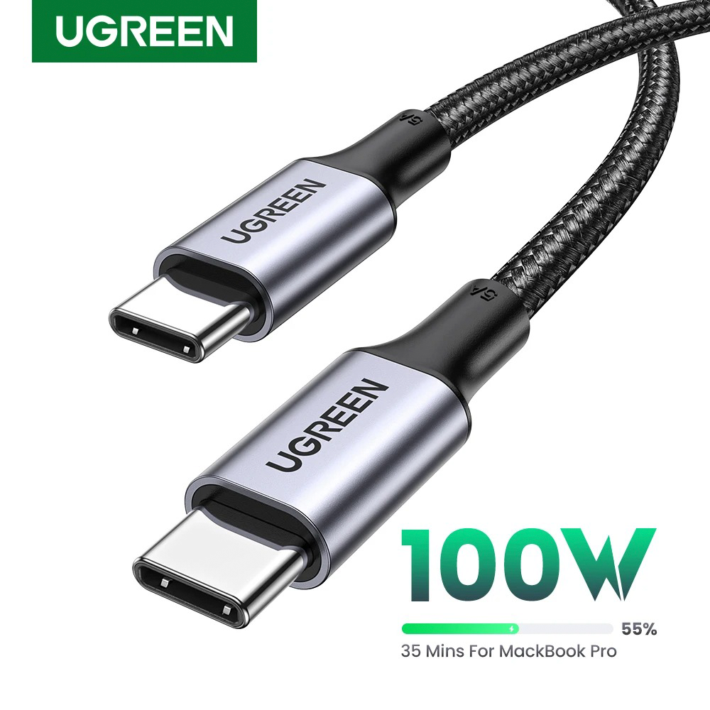 Cable Ugreen USB-C a USB-C 100W 5A Carga para iPhone MacBook iPad de 1m