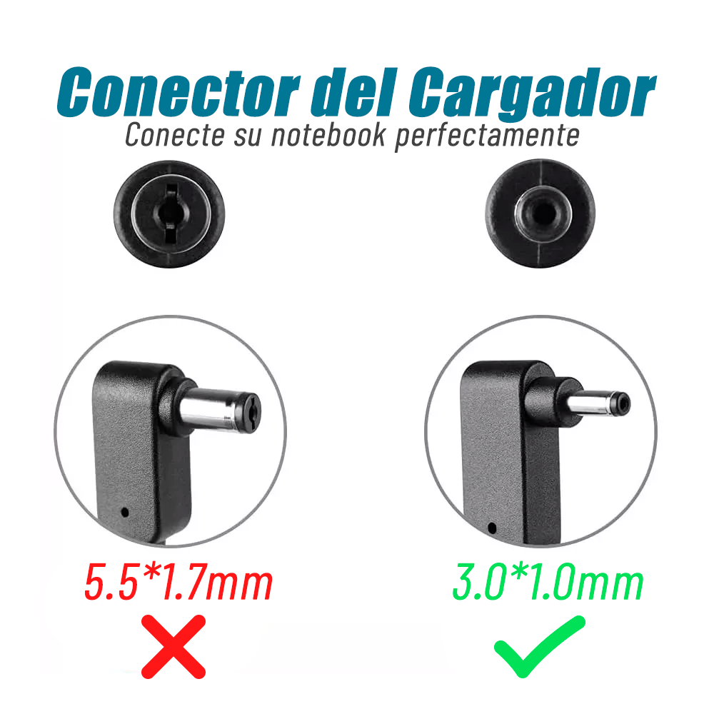 Cargador Notebook para Acer Aspire 19V 3.42A 65W Plug Negro 3.0x1.1mm
