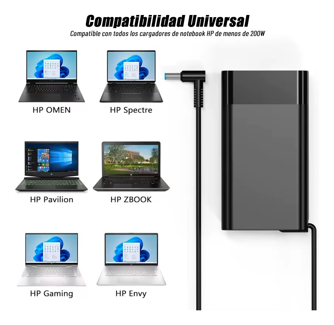 Cargador Notebook para HP 19.5V 10.3A 200W Plug Azul 4.5x3.0mm Omen