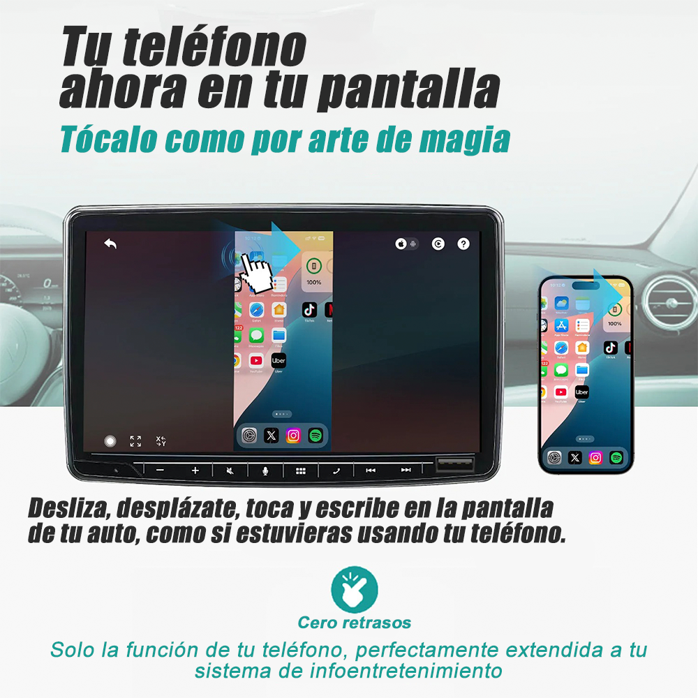 Duplica tu Celular, Carplay y Android Auto Inalámbrico