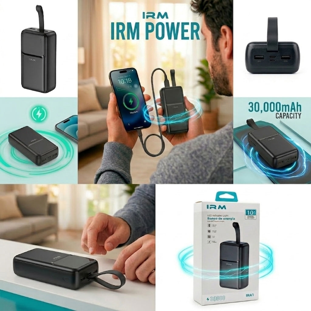 Batería Externa 30000 mAh 10W