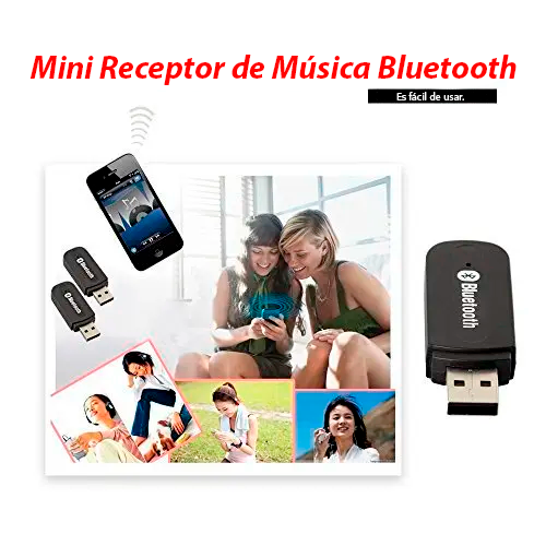 Receptor de Audio Bluetooth Auto Radios y Equipo USB Aux 3.5mm