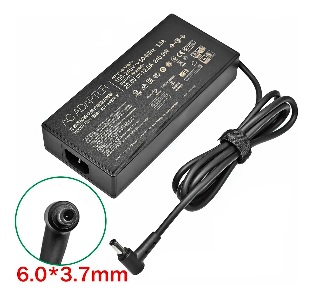 Cargador Notebook para Asus 20V 12A 240W Plug 6.0x3.7mm