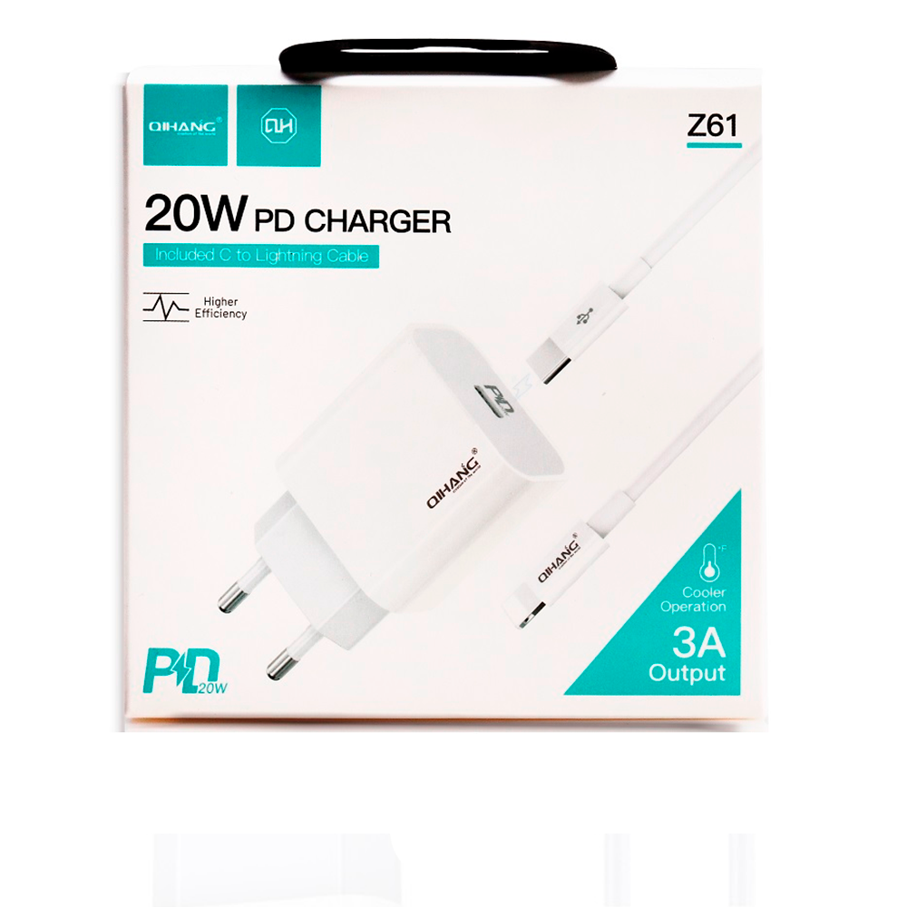 Cargador para iPhone 20W Qihang Z61 Cable USB-C a Lightning