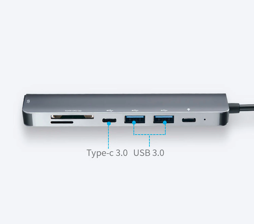HUB Adaptador USB-C 7 en 1 para Mac MacBook Windows