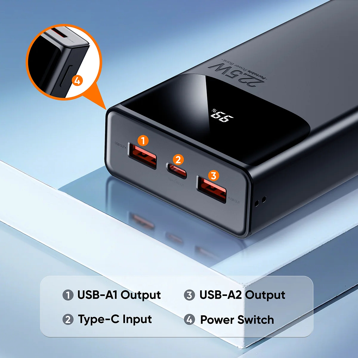 Batería Externa 20000 mAh Carga Rápida 22.5W