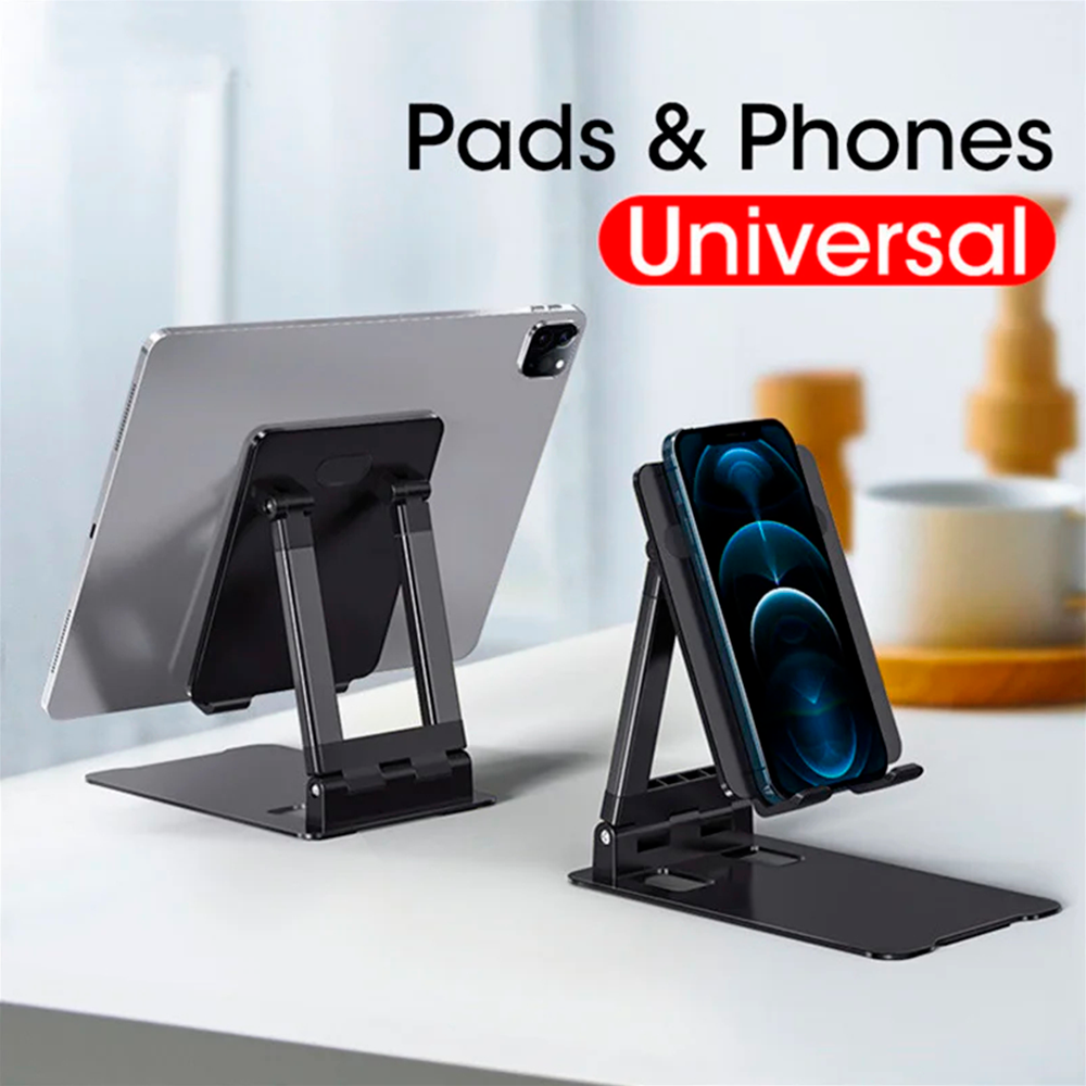 Base Soporte Plegable Robusto para Celular Tablet hasta 15" Escritorio Metalico