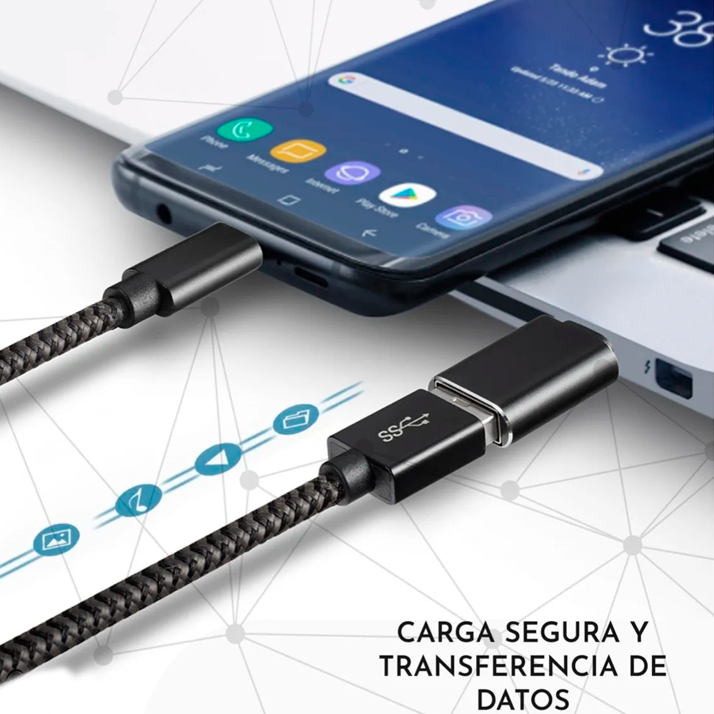 Adaptador USB-C Macho a USB 3.0 Hembra OTG Certificado