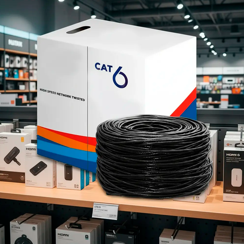 Cable de Red RJ45 Cat6e 100 Metros 4par 23awg Exterior