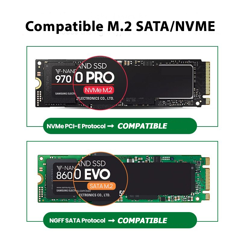 Case Cofre Adaptador de Disco Duro M.2 Nvme Pcie Ngff Sata