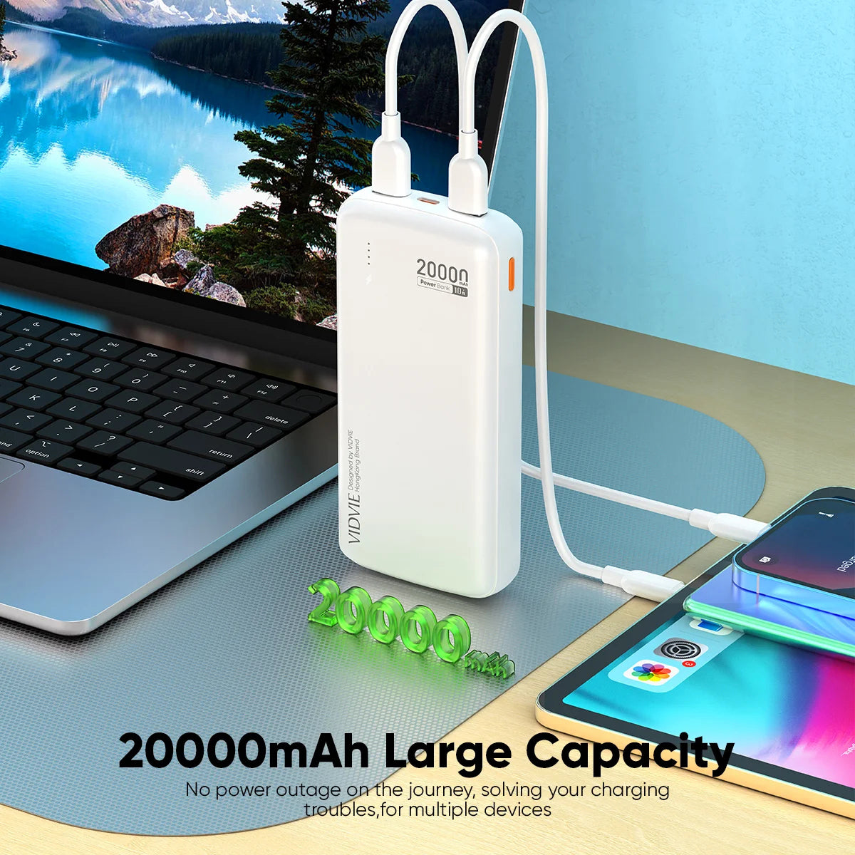 Batería Externa 20000 mAh 10W Cargador Portátil