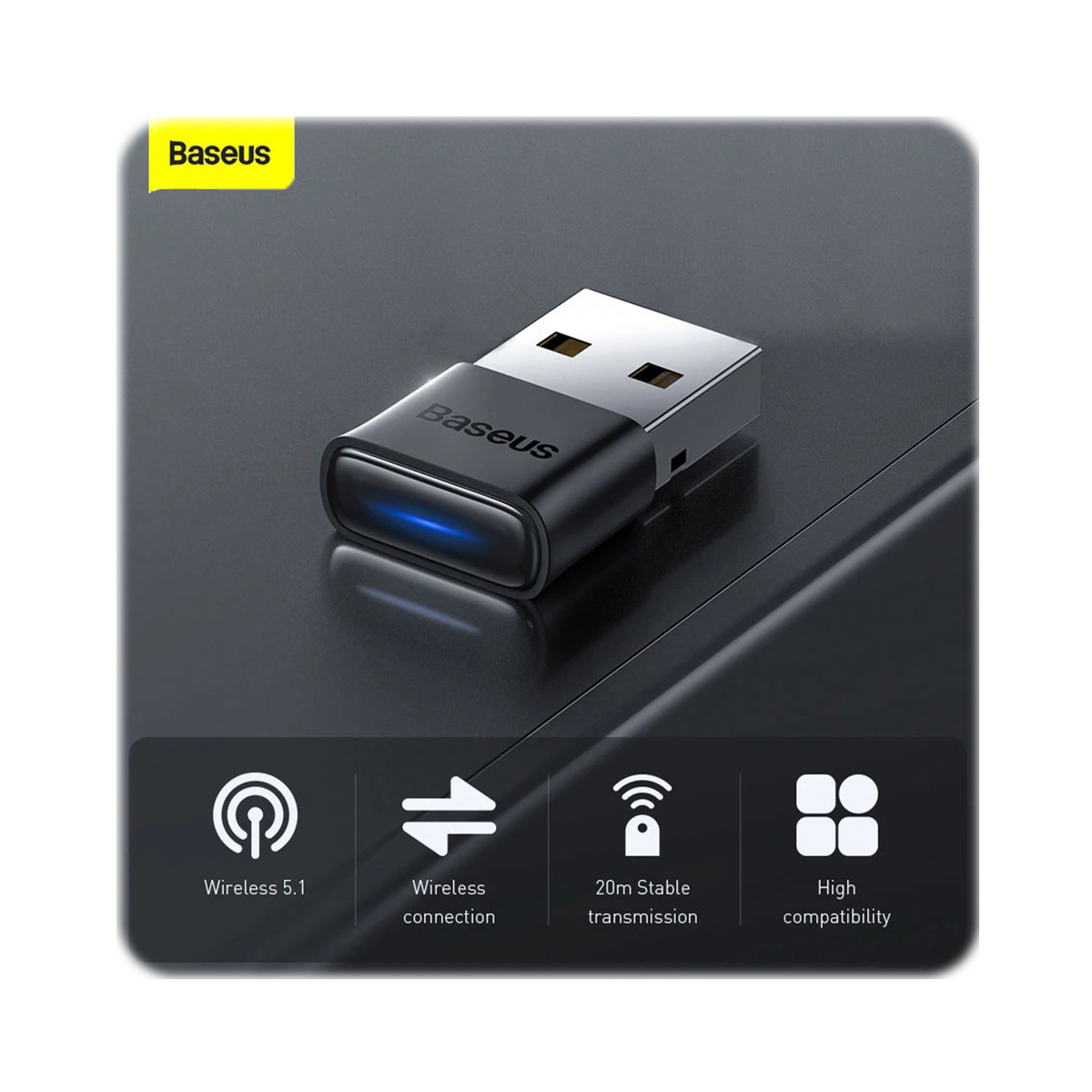 Adaptador Transmisor Receptor Bluetooth 5.1 USB Notebook PC