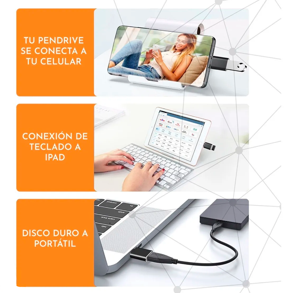 Adaptador USB-C Macho a USB 3.0 Hembra OTG Certificado