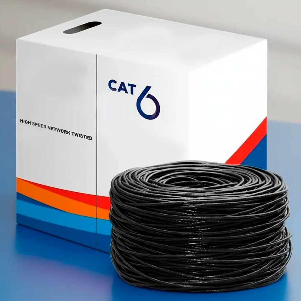 Cable de Red RJ45 Cat6e 100 Metros 4par 23awg Exterior