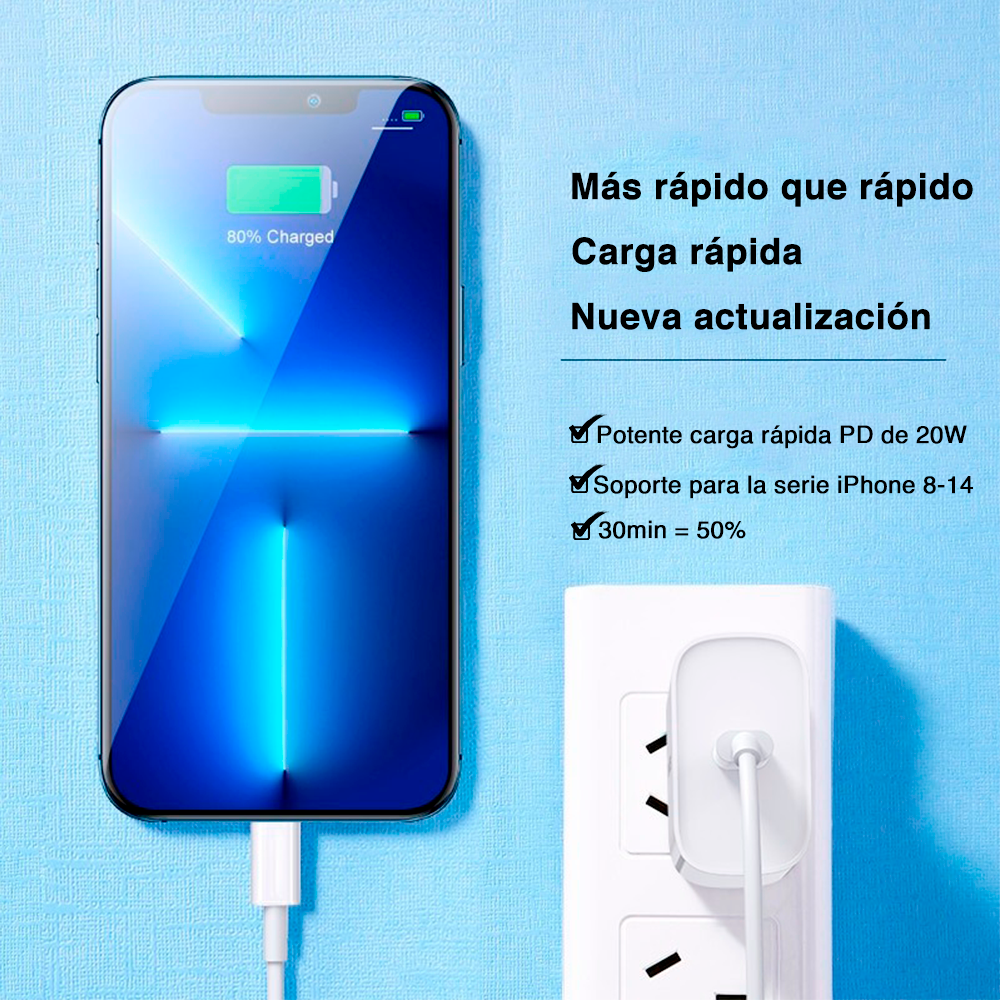 Cable de Carga USB-C a Lightning para iPhone