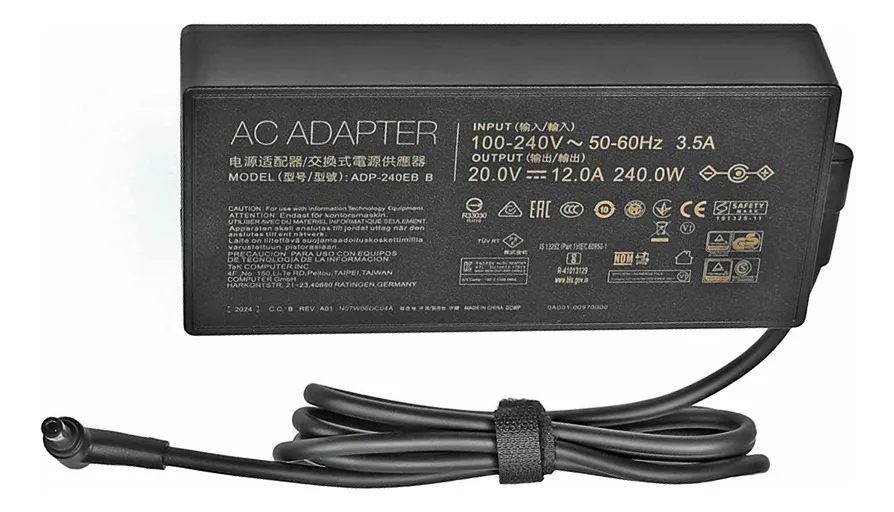 Cargador Notebook para Asus 20V 12A 240W Plug 6.0x3.7mm