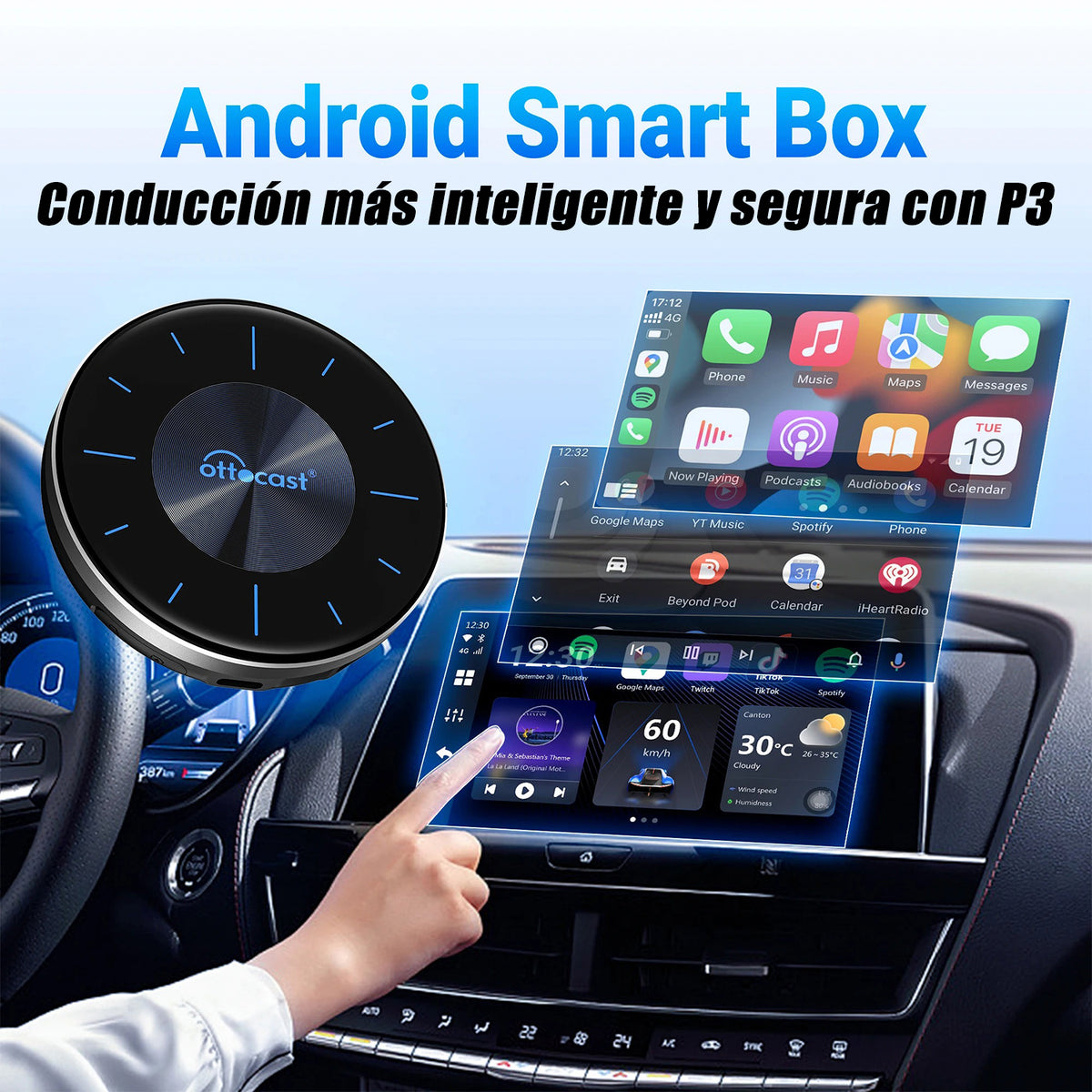 Dispositivo Carplay Android Auto Inalámbrico y Streaming