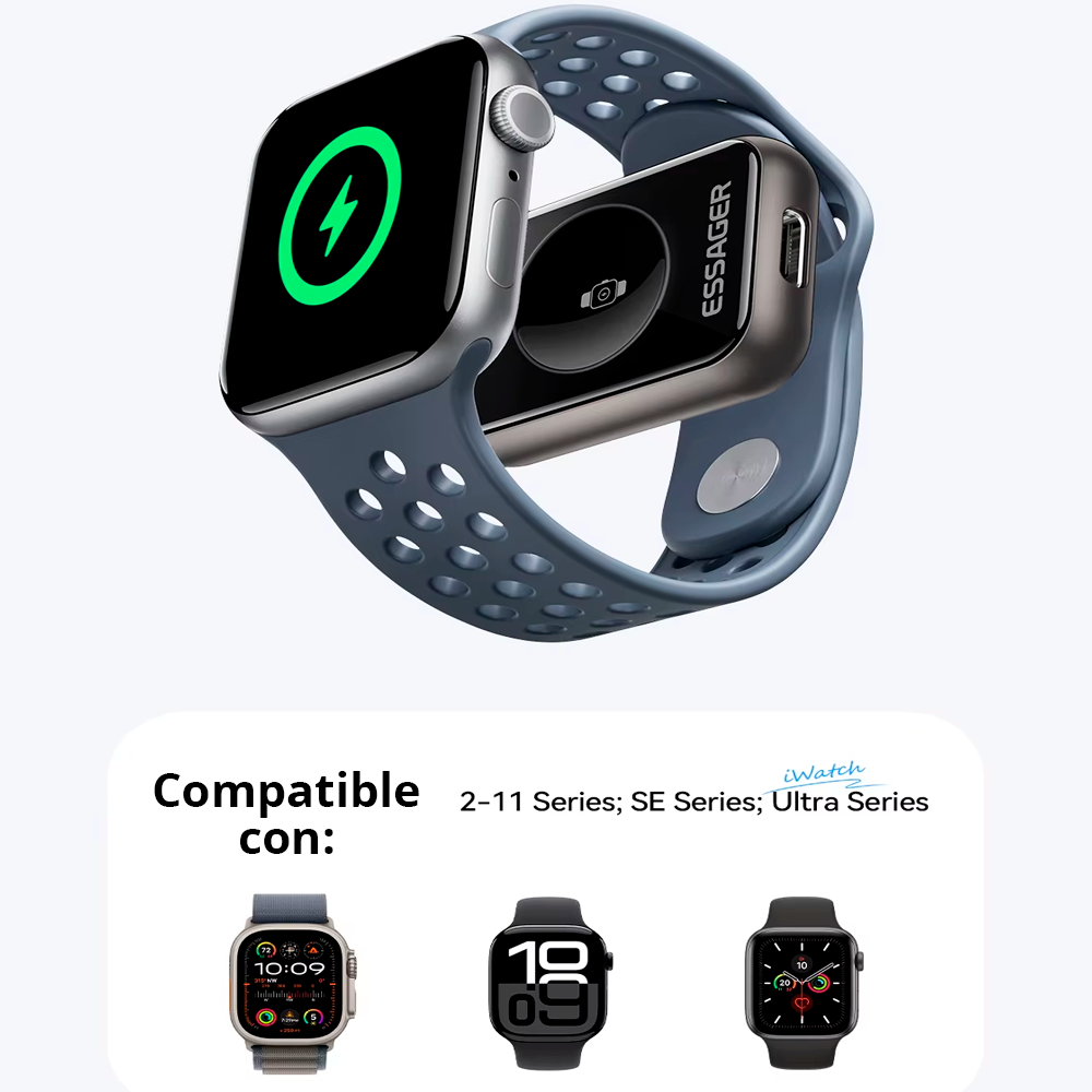 Cargador para Apple Watch Magnético Dual USB-C Series 11-2