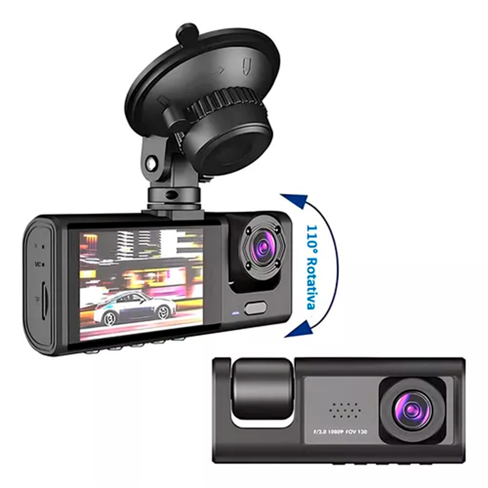 Cámara para Auto 2 en 1 con Visión Frontal e Interna y Visión Nocturna